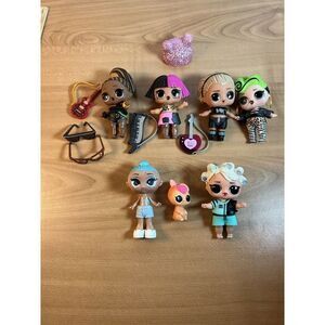 Collection of Random L.O.L. Surprise Dolls plus Accessories, Minnie Hat 6 Dolls